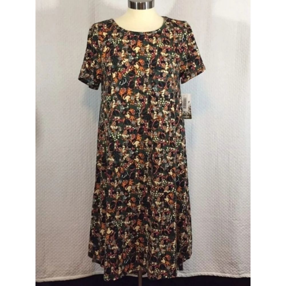 Lularoe M Minnie Mouse Carly dress Fall Colors -NEW